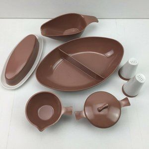 Vintage Marcrest Melmac Melamine Brown Lot Serving